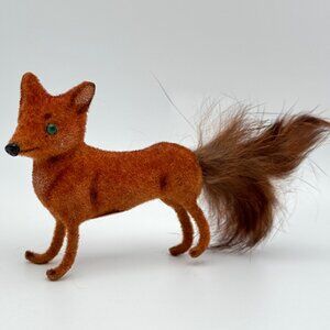 Vintage Max Carl Kunstlerschutz Wagner Toy Flocked Fox Figurine 60s - 70s